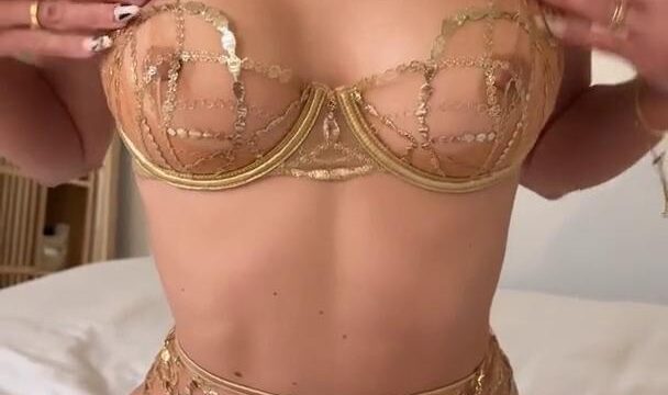 Natalie Roush Gold Pearl Chain Lingerie POV Video Leaked